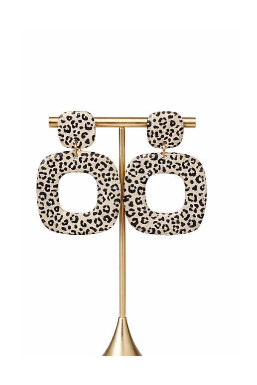 Boucles d'oreilles grand format leopard classique