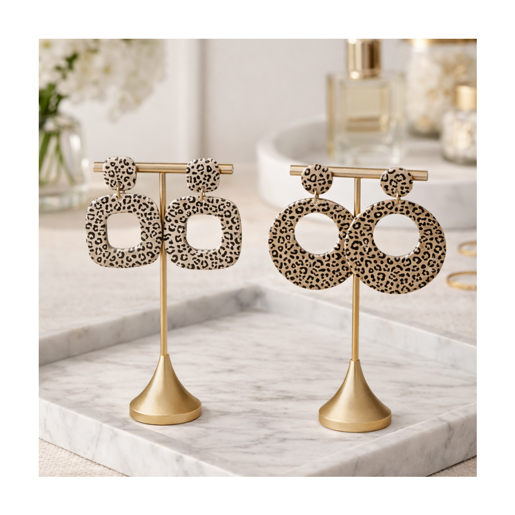 Boucles d'oreilles grand format leopard classique
