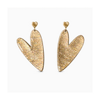boucles d'oreilles grand coeur doré