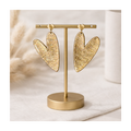 boucles d'oreilles grand coeur doré