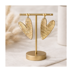 boucles d'oreilles grand coeur doré