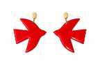 Boucles d'oreilles grands oiseaux rouges