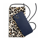Pochette téléphone à bandoulière leopard