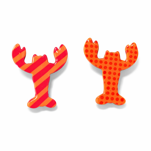 Broche langoustes orange