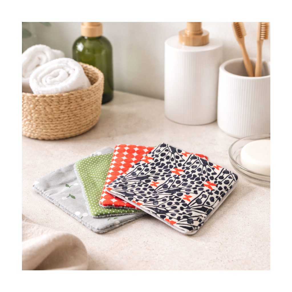 Lot de 4 lingettes démaquillantes papillon