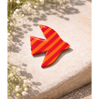 Broche oiseau et coeur orange