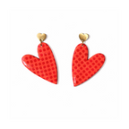 Boucles d'oreilles coeur à pois