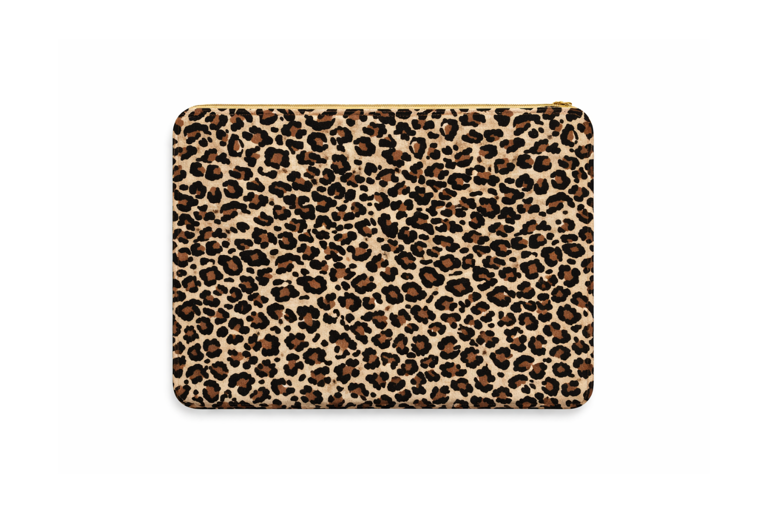 Housse d'ordinateur portable en lin leopard