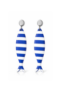 Boucles d'oreilles poissons rayures marinière