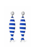 Boucles d'oreilles poissons rayures marinière