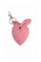 Porte-clés gros coeur à pois