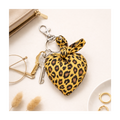 Porte-clés gros coeur leopard