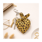 Porte-clés gros coeur leopard