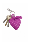 Porte-clés gros coeur à pois