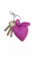 Porte-clés gros coeur à pois
