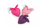 Porte-clés gros coeur à pois