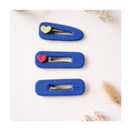Barrettes bleues avec petit coeur