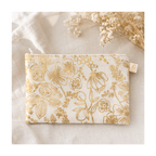 Trousse fleurs dorées