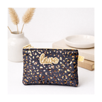 Trousse jean leopard avec écusson