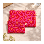 Trousse gaze de coton léopard fushia