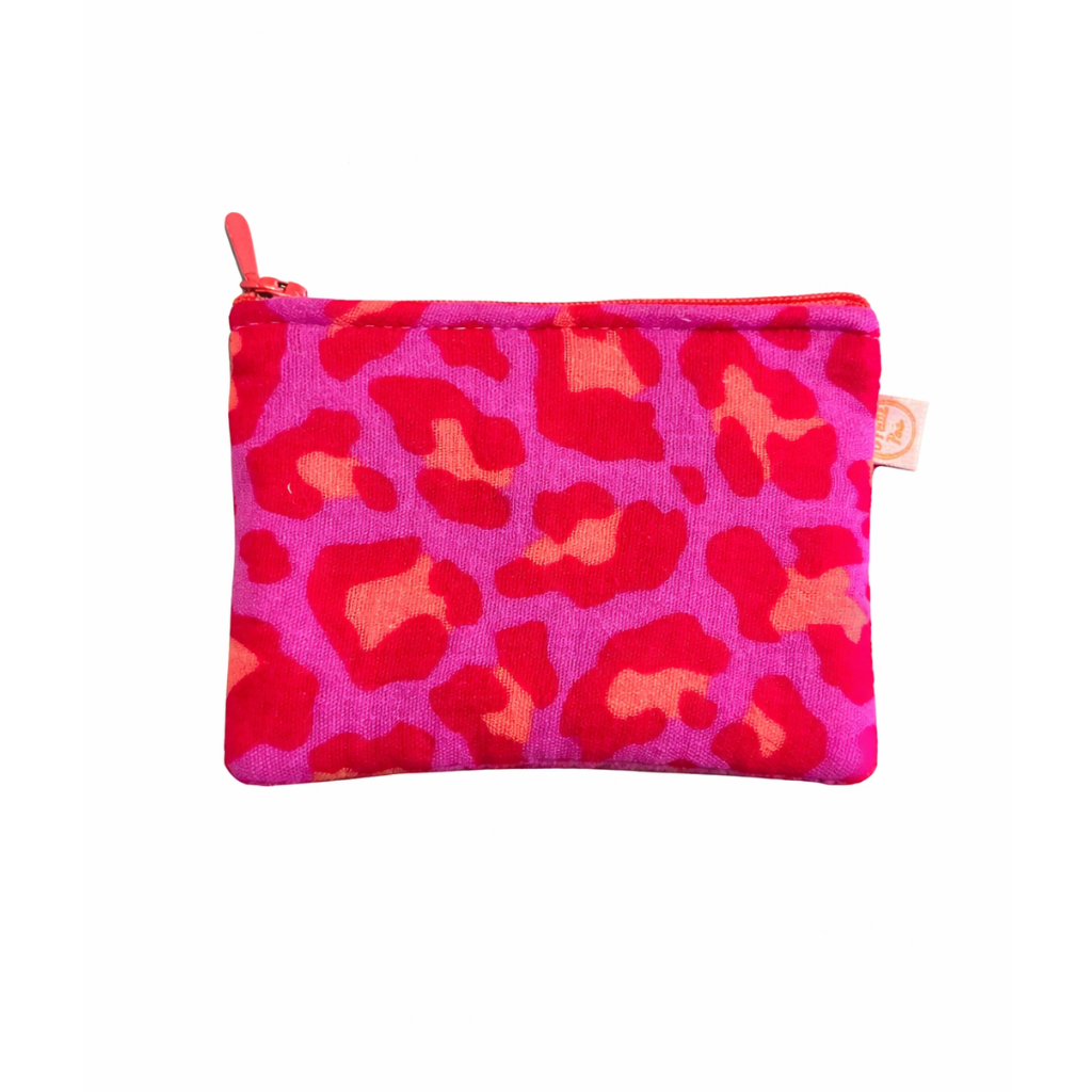 Trousse gaze de coton léopard fushia