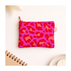 Trousse gaze de coton léopard fushia