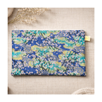 Trousse tissu japonais fleurs de cerisier bleu