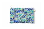 Trousse tissu japonais fleurs de cerisier bleu