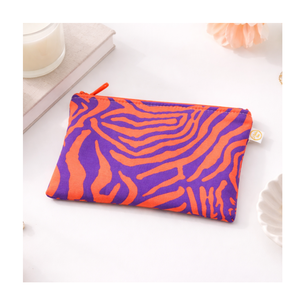 Trousse zèbre orange et violet
