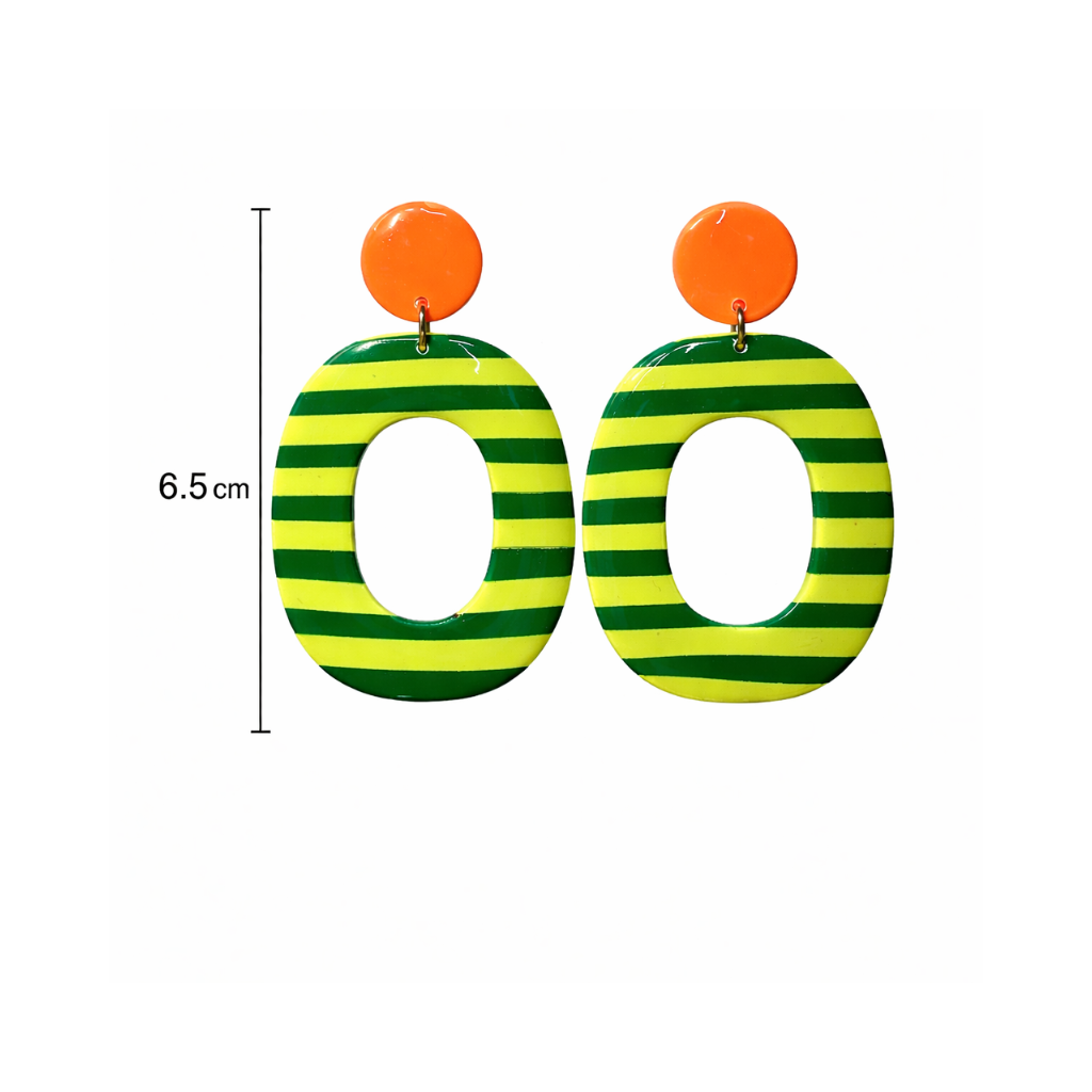 Boucles d'oreilles grand format rayures