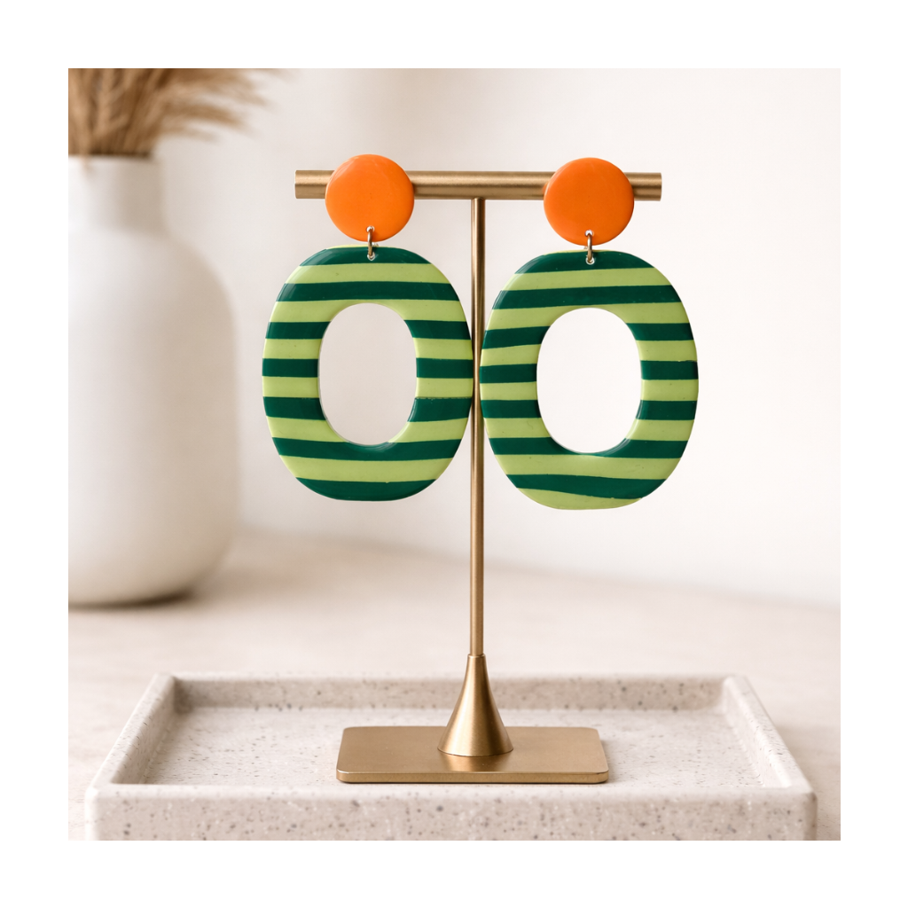 Boucles d'oreilles grand format rayures